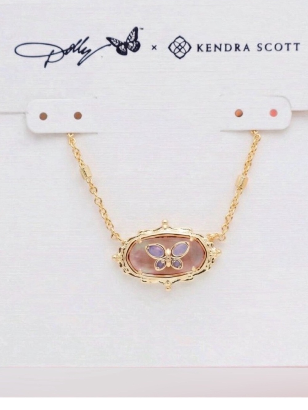 Dolly Parton/Kendra Scott Butterfly Oval Pendant Necklace